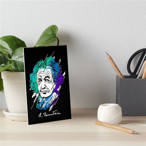 Albert Einstein Genius Signature Science Physics Geek Art Board