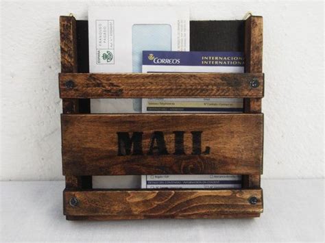 Rustic Wooden Mail Holder Wall Hanging Mail By