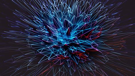 8k Uhd 3d Digital Art Abstract Art 8k Polygonal Spike Spikes Blue
