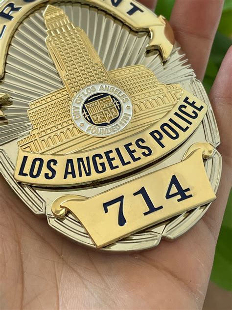 Lapd Sergeant 714 Los Angeles Police Badge Solid Copper Replica Movie