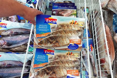 Frozen Seafood In A Supermarket Editorial Photography Image Of Escal