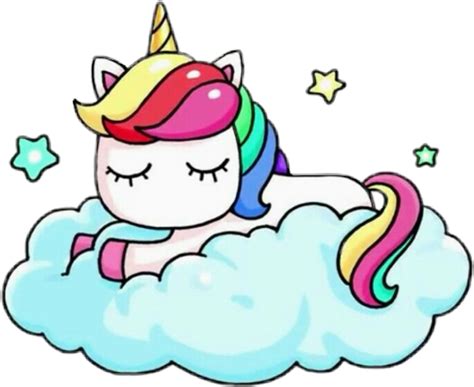 Unicorn And Rainbow Clipart Unicorn On Cloud Png Transparent