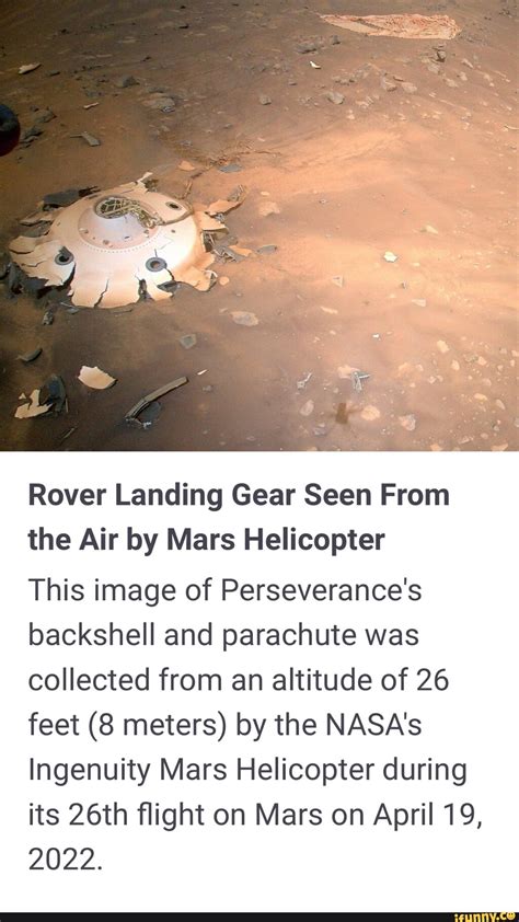 Rover Landing Gear Seen From The Air By Mars Helicopter This Image Of
