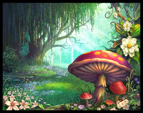 Free Download The Enchanted Forest Forest Tree Willow Mushroom