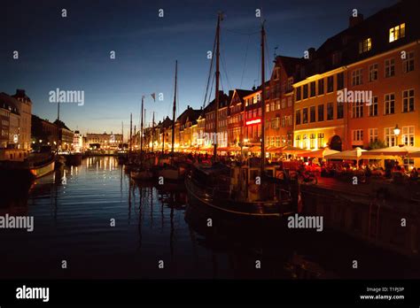 Copenhagen Denmark 2 August 2018 Famous Nyhavn New Harbour Bay In