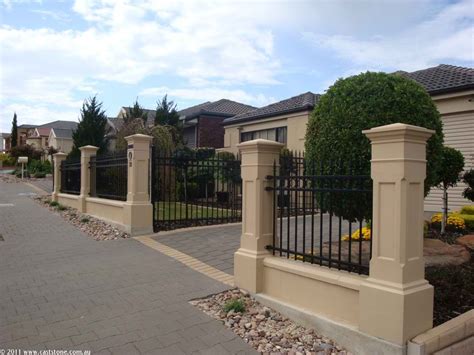 Gallery of fence designs for the front & backyard of a home. post caps Archives - CastStone Blog | Front yard decor ...
