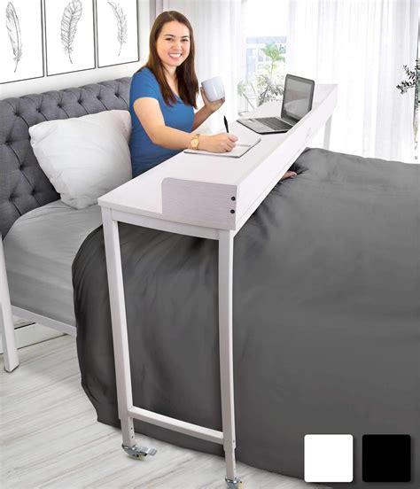 Buy Joy Overbed Table With Wheels Height Adjustable Rolling Bed Desk