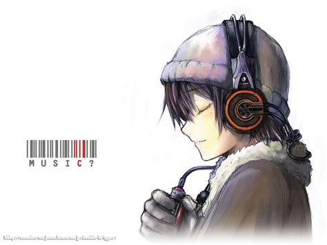 Free Download Anime Guy Male Listening Headset Hd