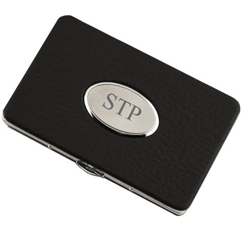 15% off with code zazpartyplan. Engraved Leather Business Card Case with Oval Plate