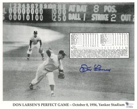 Don Larsen Yankees 1956 World Series Perfect Game Signed 8x10 Photo Ga