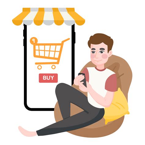 Man Are Buying And Online Shopping Guy Purchasing Of Goods 10337157 Png