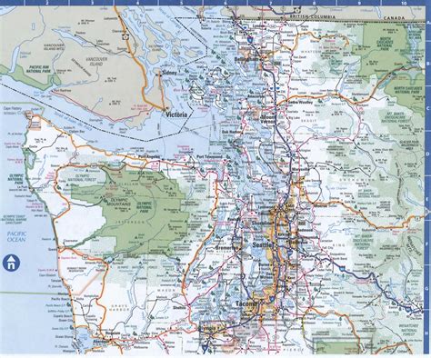 Map Of Washington Westernfree Highway Road Map Wa With Cities Towns
