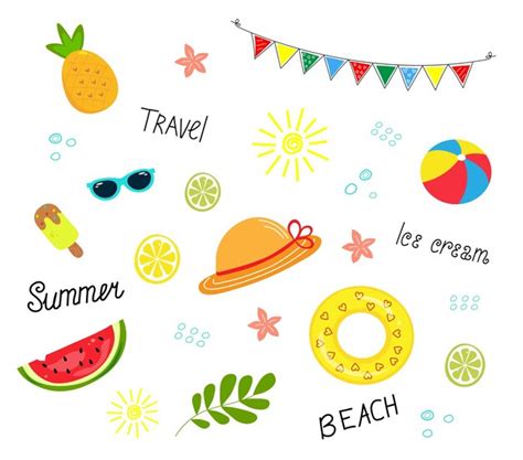 Premium Vector Summer Colorful Flat Icons