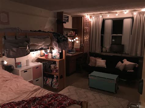 My dorm room in McNutt Quad at Indiana University (blush and gold