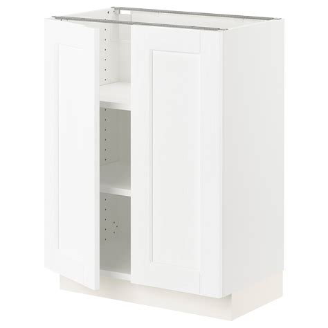 Sektion Base Cabinet With Shelves2 Doors White Enköpingwhite Wood