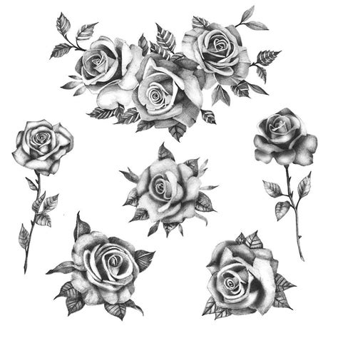 Roses Temporary Tattoos Rose Tattoo Black Rose Flower Tattoos Flower