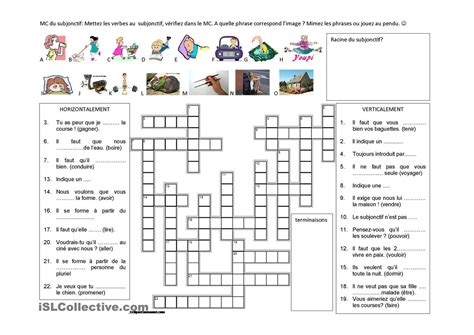 Outil permettant de générer des fiches d'exercices de conjugaison au format pdf. Épinglé sur mots croisés Francais Langue Etrangère