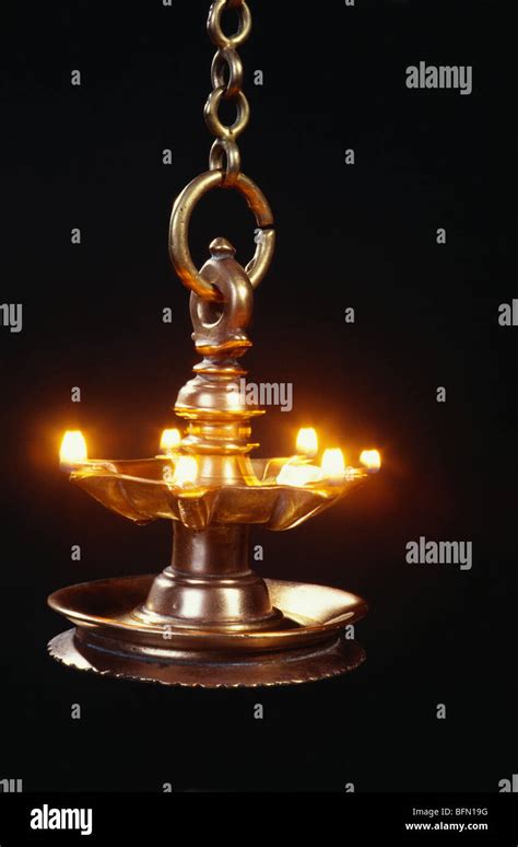Brass Hanging Lamp Laman Diva India Asia Stock Photo Alamy