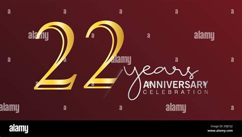 Número De Logotipo De Celebración Del 22nd Aniversario Color Oro Con
