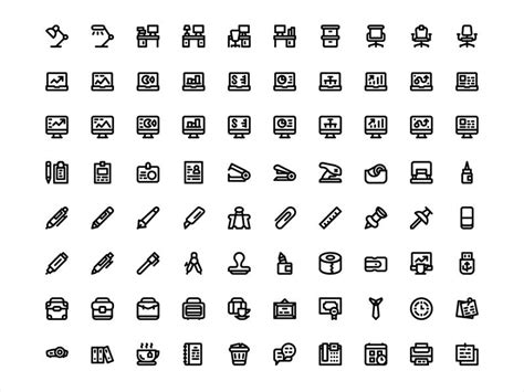 Wireframe kits & prototype resources (240). 80 Office Icons | Office icon, Sketch app, Free design ...