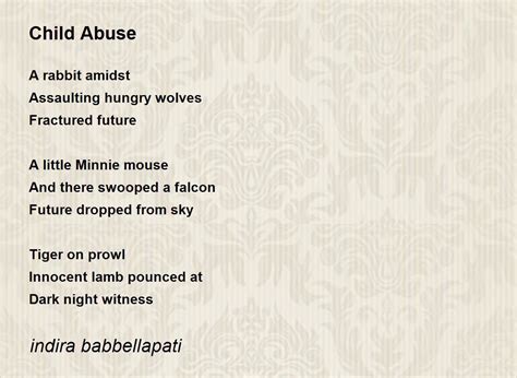 Child Abuse Child Abuse Poem By Indira Babbellapati
