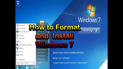 How To Format And Install Windows 7 Computers And Lap Top Youtube