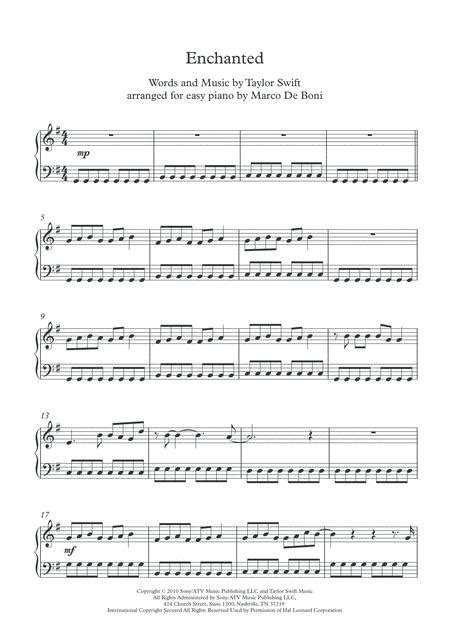 Enchanted By Taylor Swift Digital Sheet Music For Score Download