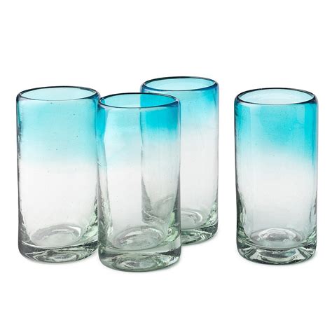 Great prices on water glasses for sale & more. Ombre Water Glasses | Recycled Glass, Serveware, Blue ...