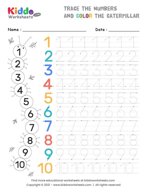 Free Printable Practice Number Tracing Worksheet Kiddoworksheets