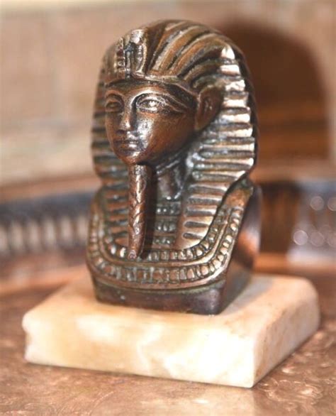 Vintage Brass Marble Base Egyptian Souvenir King Tut Pharaoh Bust 45h Ebay