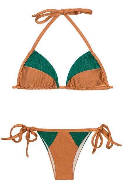 Rio De Sol Bikini In 2020 Brazilian Bikini Green Bikini Green Copper
