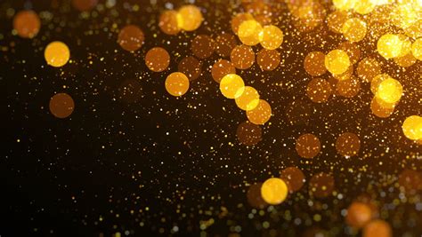 Gold Magical Blinking Particles Glitter Stock Footage Video 100