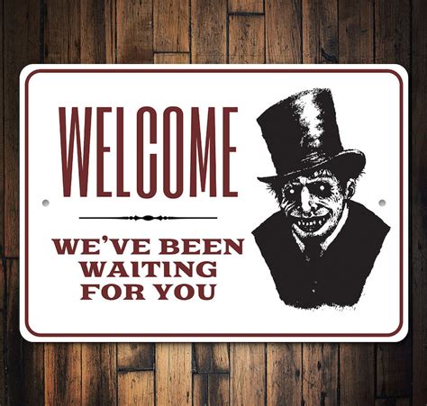 Welcome Scary Sign Halloween Love Scary Haunted Sign Etsy