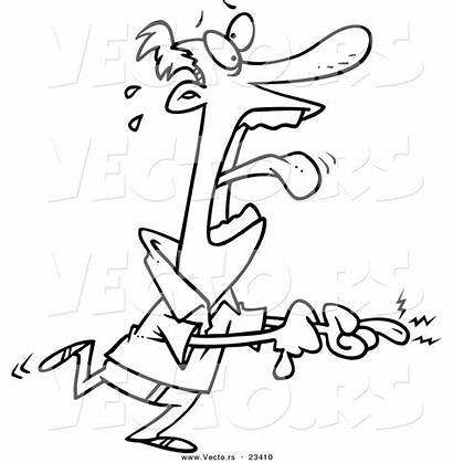 Cartoon Coloring Cut Clipart Screaming Outline Arm