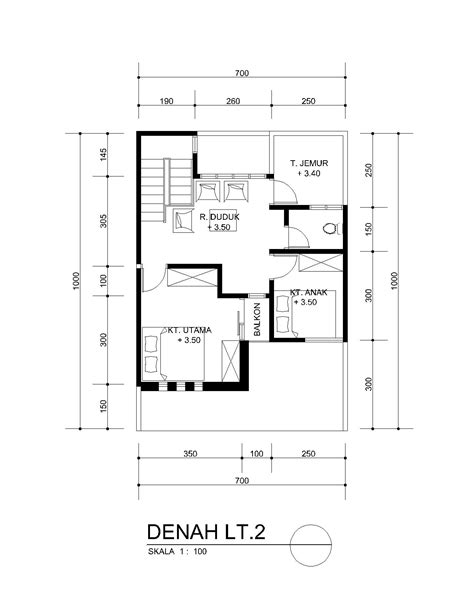 Denah rumah 2 lantai ukuran 5x12 top rumah. planning of buildings: DESAIN RUMAH MINIMALIS MUNGIL (7 X ...