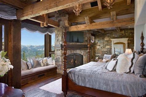 This bedroom is made luxurious by the design not the size. Rustic mountain retreat boasts lodge style appeal in Big ...