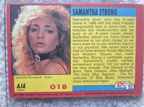 Sexy Samantha Strong Autographed Superstars Of Porn Trading Card Rare