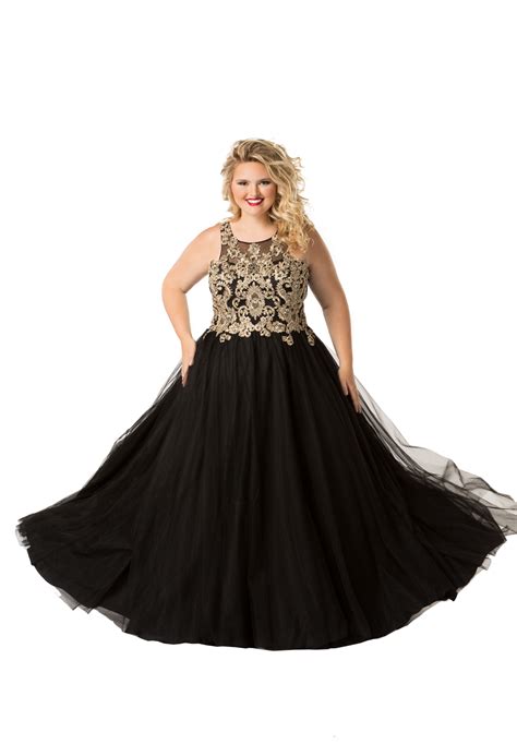 Black And Gold Prom Dress Plus Size Fashion Outfits Dresses
