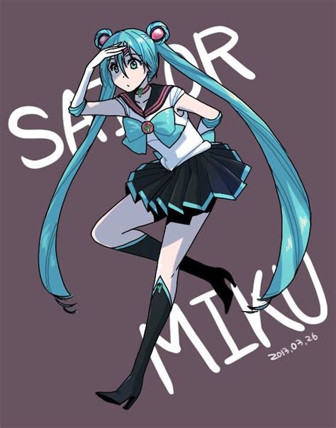 Sailor Miku Miku Hatsune Vocaloid Kagamine Rin And Len Miku Chan