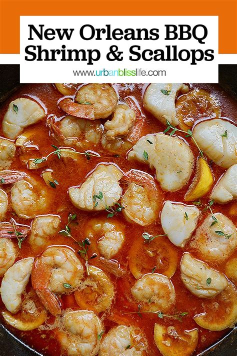 My father is very ill with diabetis and loves his foods (of course). One Pan New Orleans-Style BBQ Shrimp and Scallops | Recipe ...