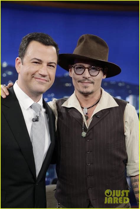 Johnny Depp Kisses Jimmy Kimmel During Talk Show Appearance Video Photo Jimmy