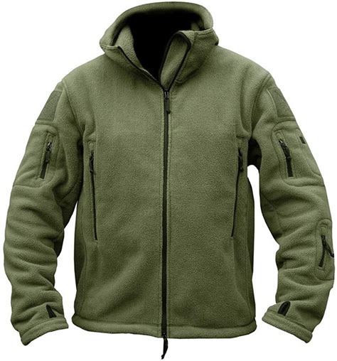 Carwornic Mens Military Tactical Fleece Jacket Warm Multi Pockets