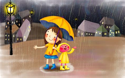 gambar hujan kartun lucu gambar animasi hujan lebat