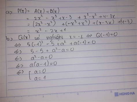 cho 2 đa thức a x 2x 2 x 3 x 3 b x x 3 x 2 4 3xa tính giá trị p x a x b x b cho