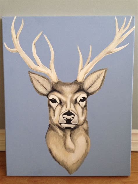 Acrylic Painting Deer On Canvas Acrylic Painting Diy Canvas Art