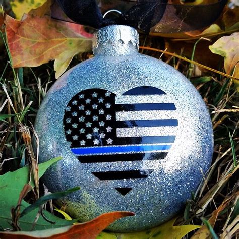 Thin Blue Line Ornament Thin Blue Line Police T Police Etsy