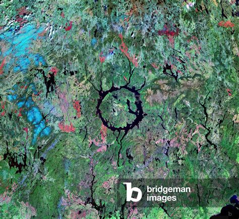 Image Of Manicouagan Impact Crater Seen By Landsat Satellite