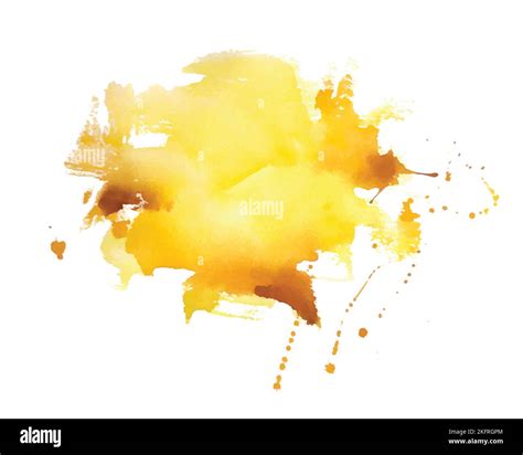 Abstract Yellow Watercolor Splash Texture Background Vector Stock