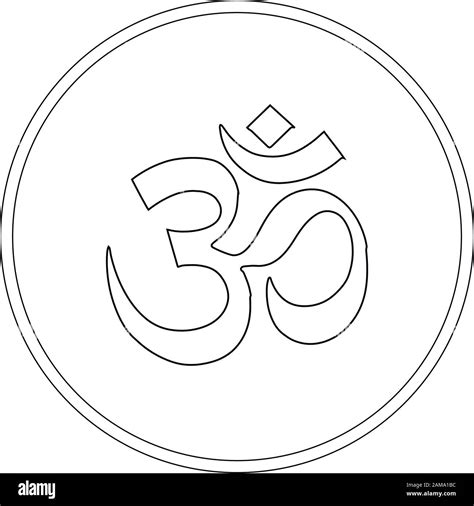 Buddhist Symbol Ohm Vector Illustration On White Background Om