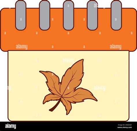 Autumn Leaf Inside Calendar Design Season Nature Ornament Garden
